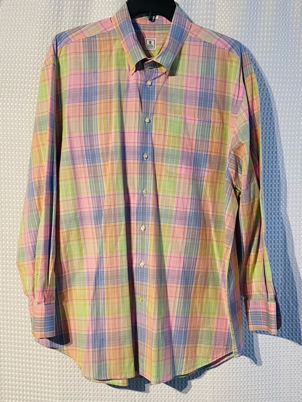 Peter Millar Men’s XXL Pastel Plaid Button Down Shirt Cotton Classic Fit